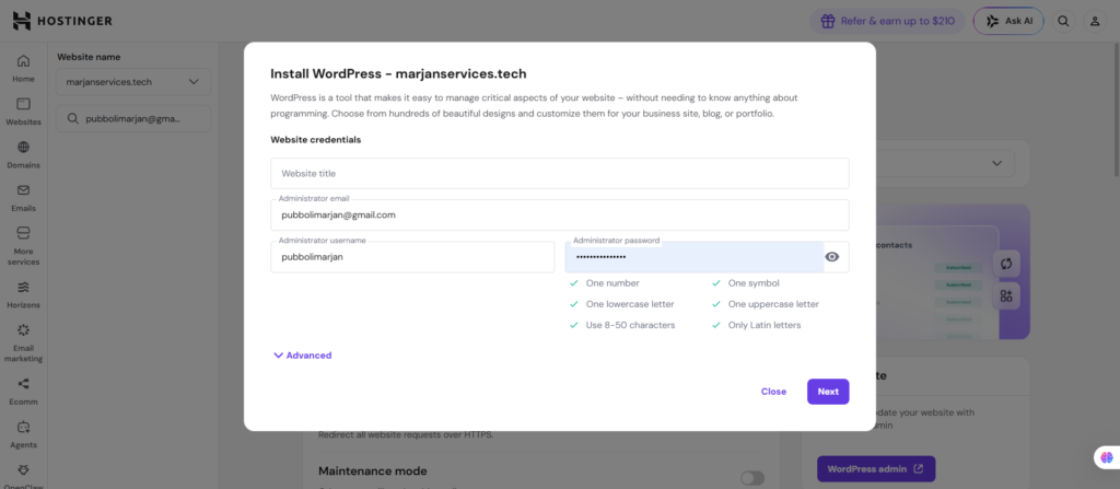 WordPress Installation Wizard
