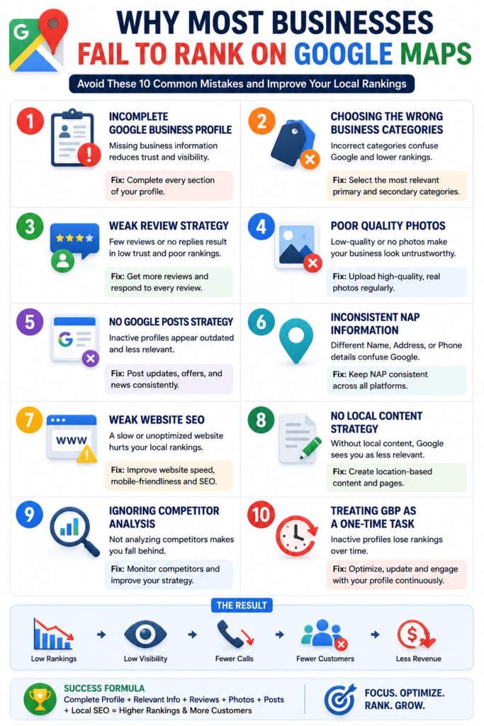 Common Google Maps ranking mistakes affecting local SEO performance