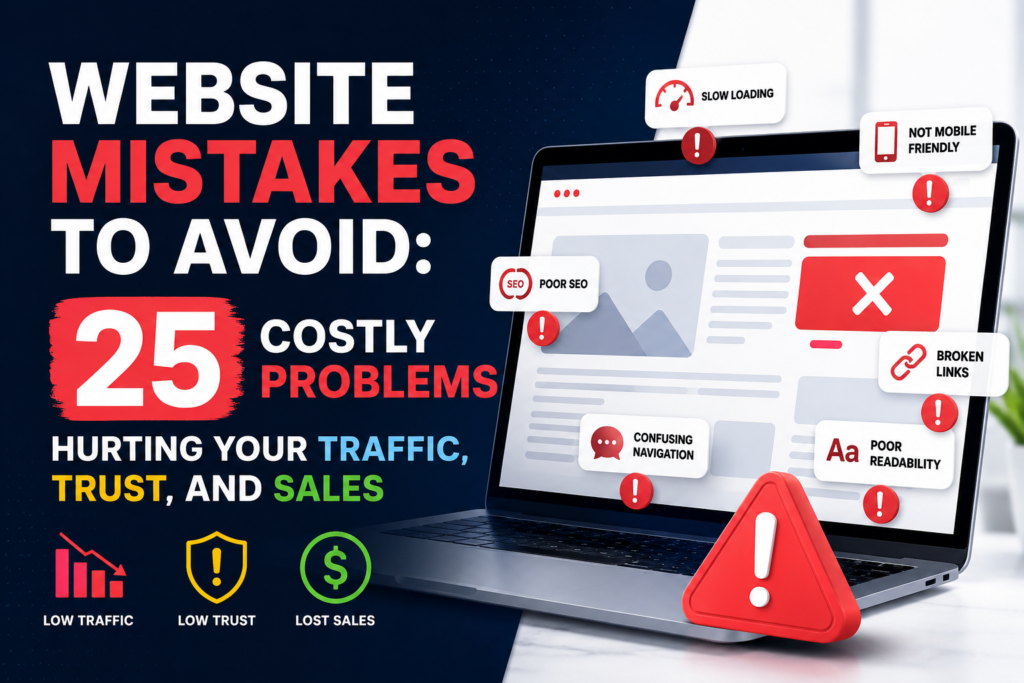 Website Mistakes to Avoid: 25 Costly Problems Hurting Your Traffic, Trust, and Sales