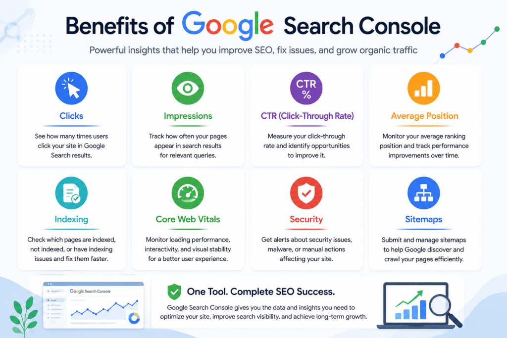 Benefits of Google Search Console for SEO and website performance
