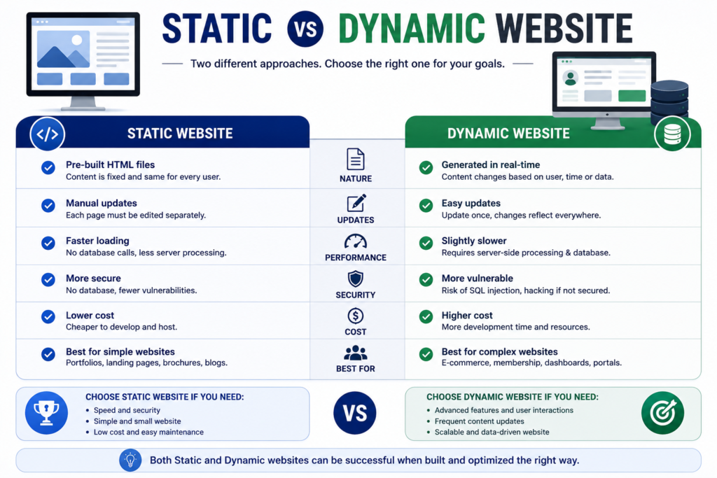 Static vs Dynamic Website