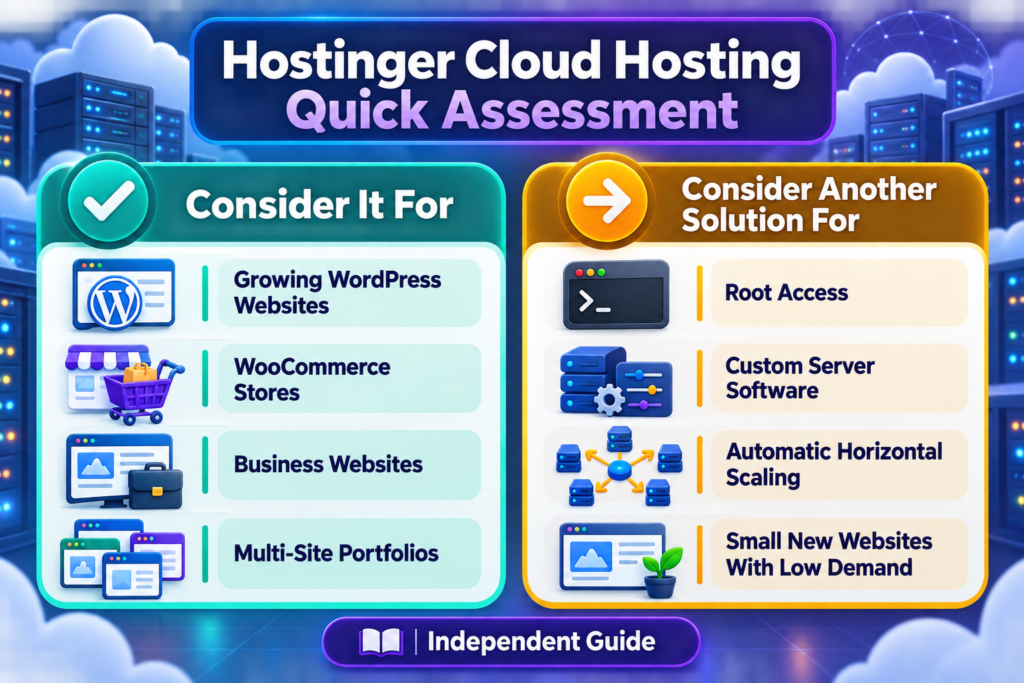 Hostinger Cloud Hosting 2026: Quick assessment showing who should consider Hostinger managed cloud hosting