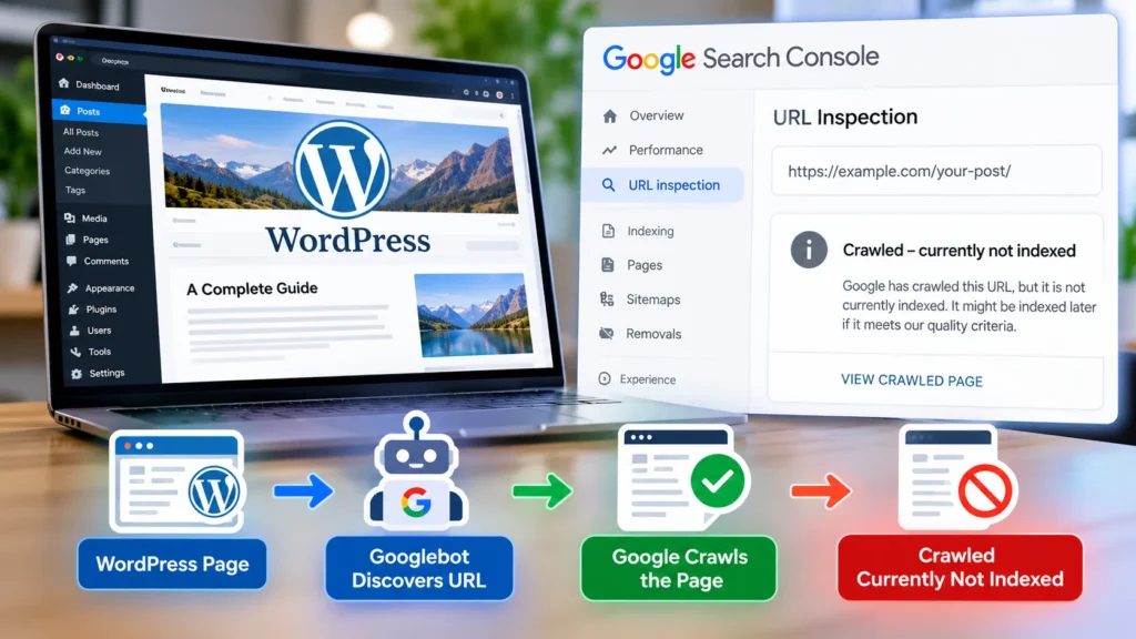 Crawled currently not indexed WordPress issue in Google Search Console
