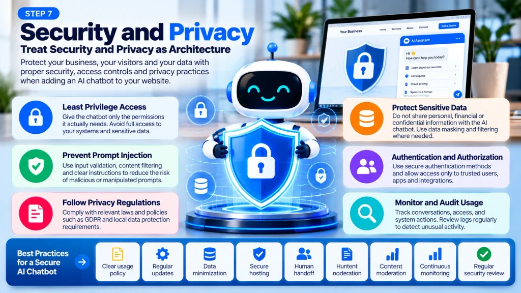 AI chatbot security with least privilege, privacy and access controls